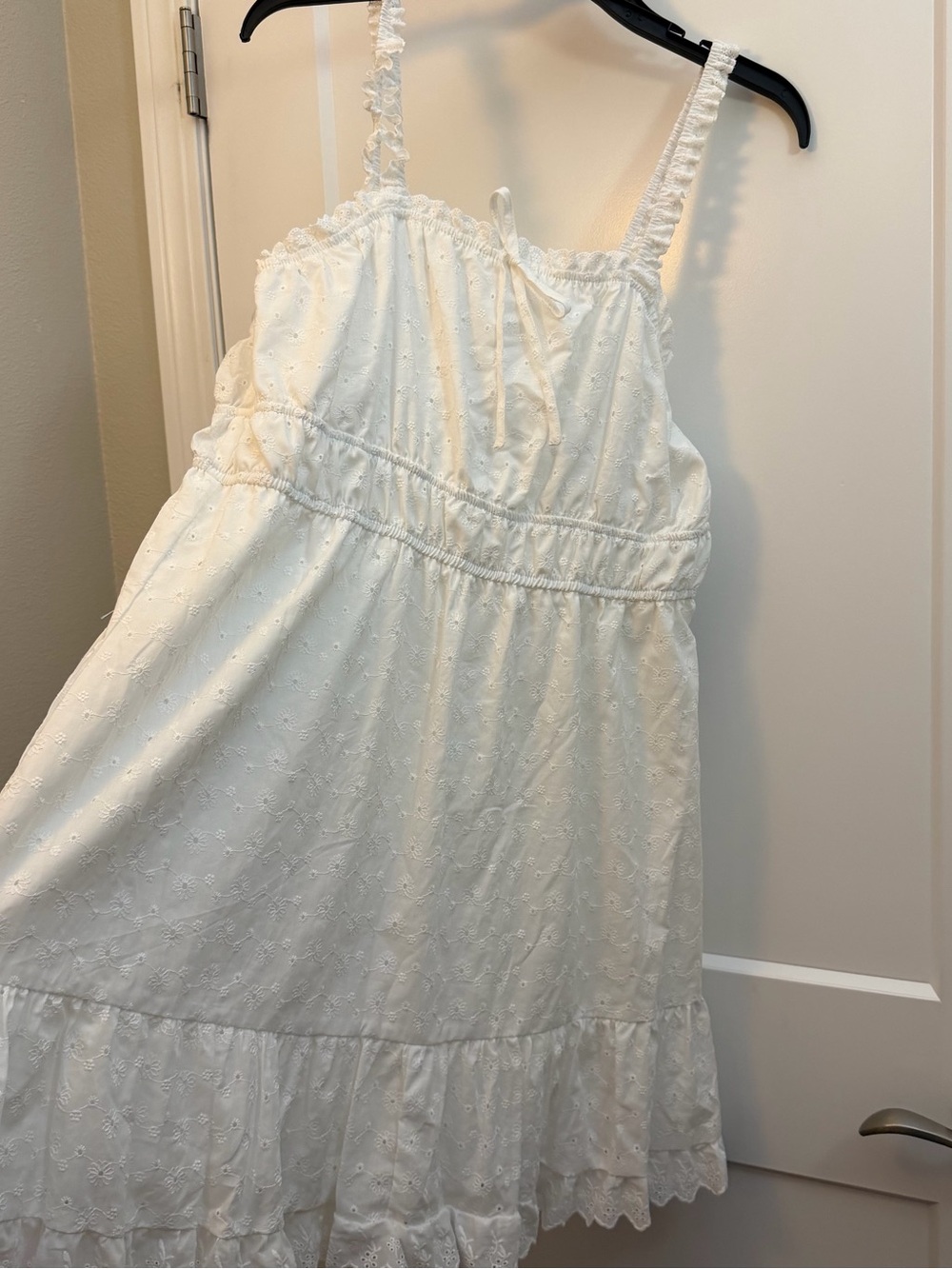 XL White Eyelet Tiered Sundress